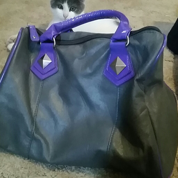 Grey and purple handbag!
