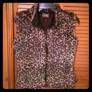 Cheetah Print Faux Fur Vest