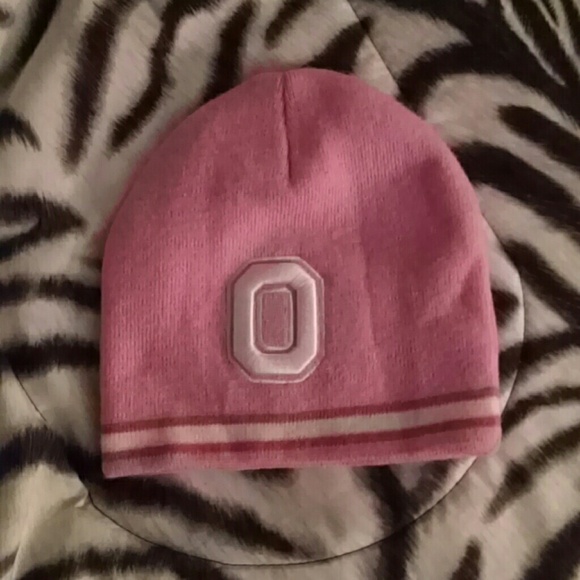 Pink Ohio State beanie
