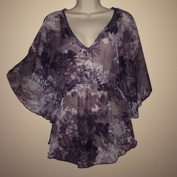 Sheer plum colored dressy top