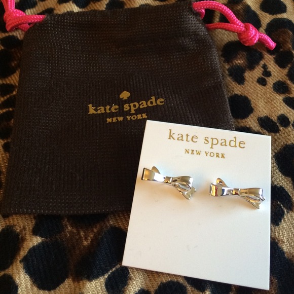 kate spade Jewelry - Kate Spade silver bow earrings