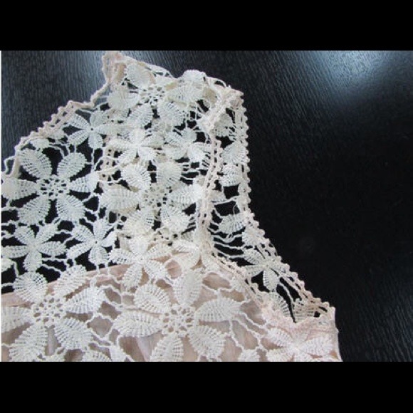 Cream Floral Crochet Maxi Dress - Picture 3 of 4