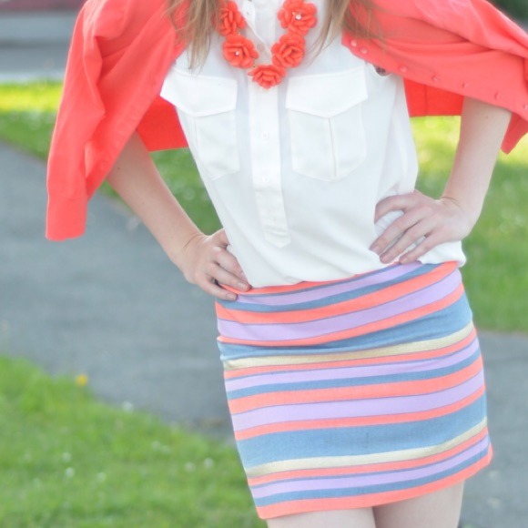 J. Crew Shiny-Stripe Mini Skirt