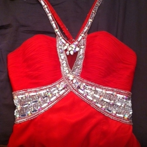 ❌SOLD❌Red long prom dress