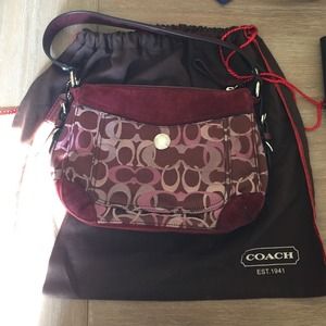 Burgundy like new Coach purse