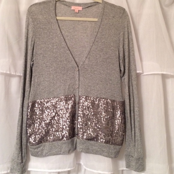 Gray and sequin cardigan