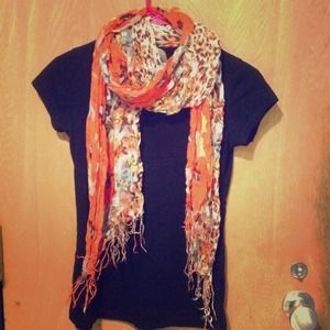 Orange Print Scarf