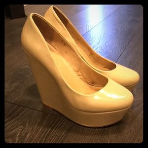 🔥ALDO Herena Nude Wedge Platforms