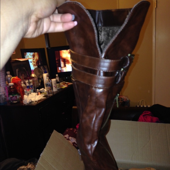 Charlotte Russe Boots - Bamboo Buckled Over The Knee Riding Boots