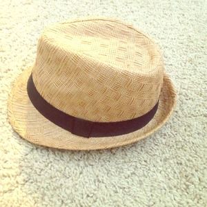 Straw fedora hat