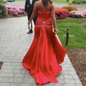 Jasz Couture red prom dress