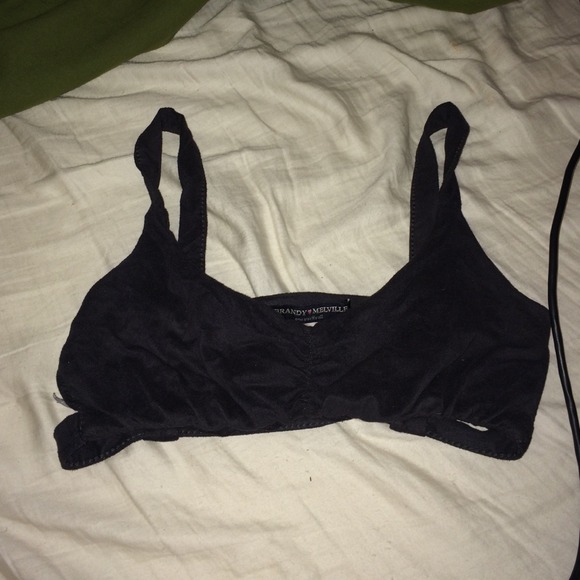 Brandy Melville caged back suede bralette  small