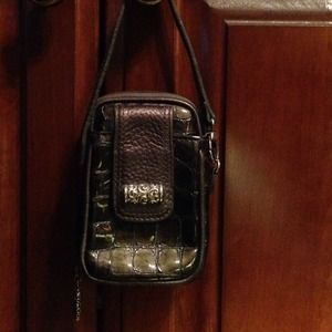 Authentic Brighton cell phone wallet. Grey/brown