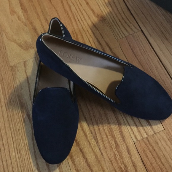 J Crew Navy suede loafers 7.5