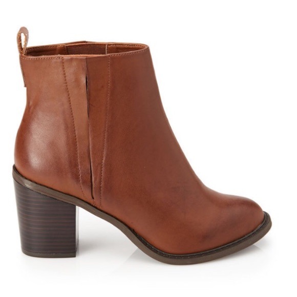 F21 Camel Ankle Slit Booties