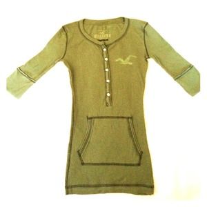 Navy Green Stretch Half-sleeve by Hollister