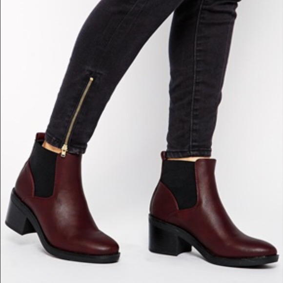 Asos Burgundy Elmo Chelsea Boots