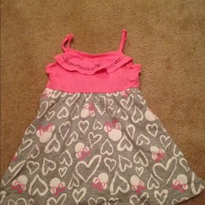 Pink gray and white Minnie Mouse dress