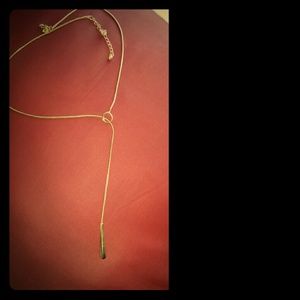 Sterling Silver lariat teardrop necklace