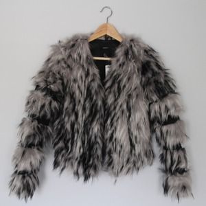 Forever 21 Paneled Faux Fur Jacket