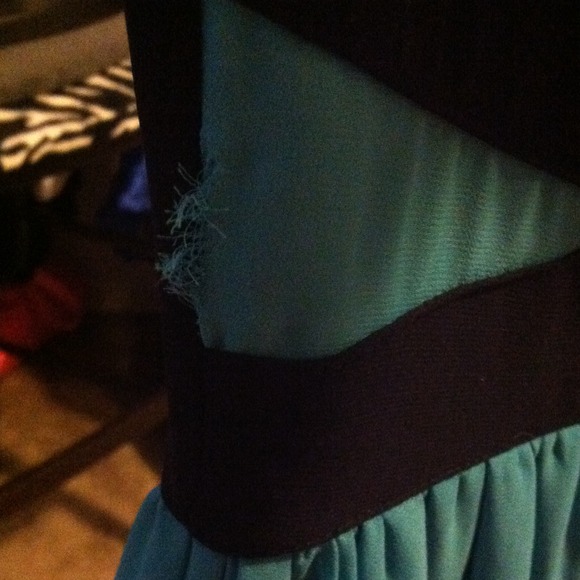 Turquoise and dark blue party dress - Picture 3 of 3