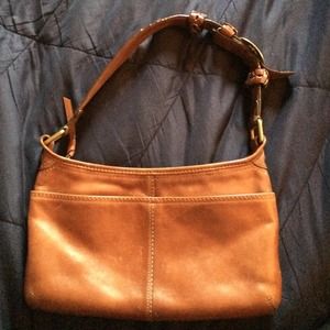 Brown leather Coach purse