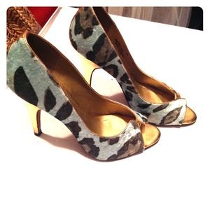 Leopard Peeptoe Pumps