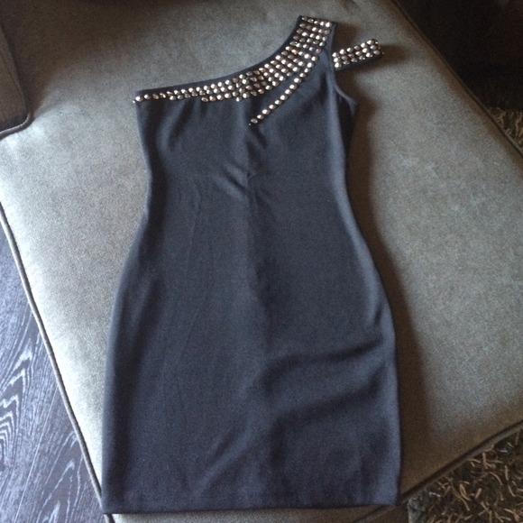 Black cocktail dress - with studs