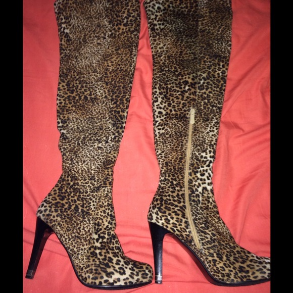 Leopard print boots