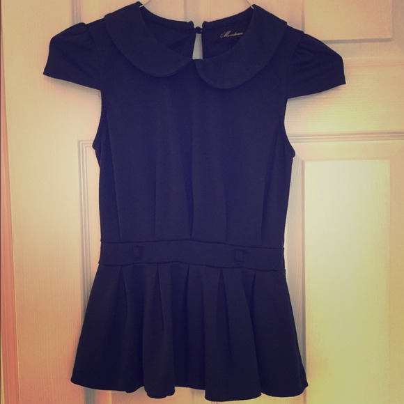Chic navy blue peplum top