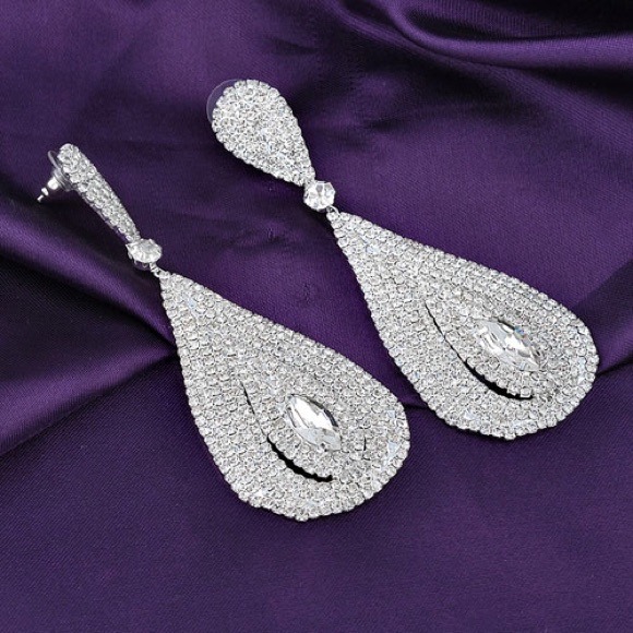 Copper earrings with zircon - Picture 1 of 2