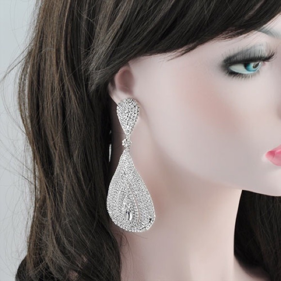 Copper earrings with zircon - Picture 2 of 2