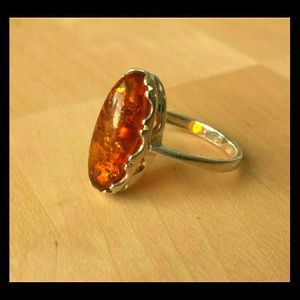 Beautiful cognac amber ring