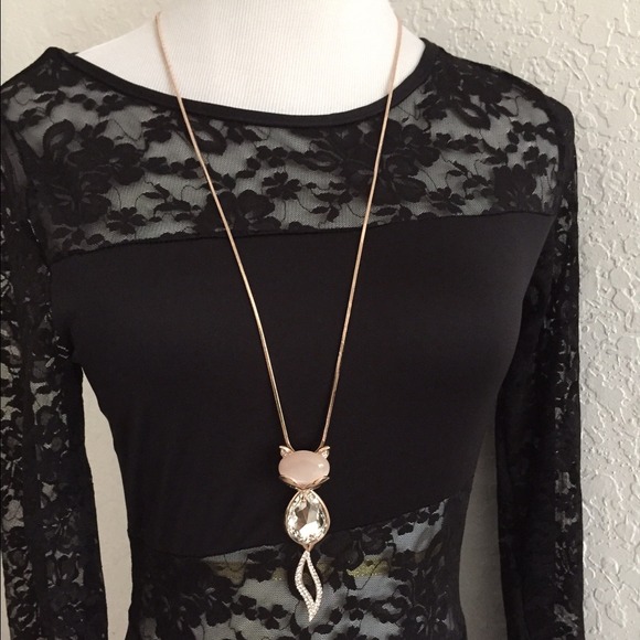 Cat's eye Crystal necklace - Picture 2 of 3