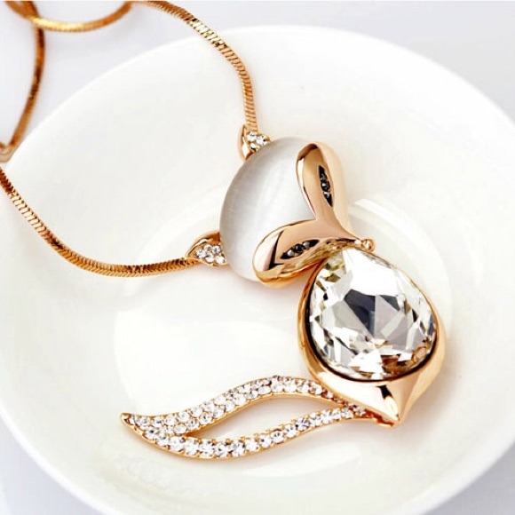 Cat's eye Crystal necklace - Picture 3 of 3