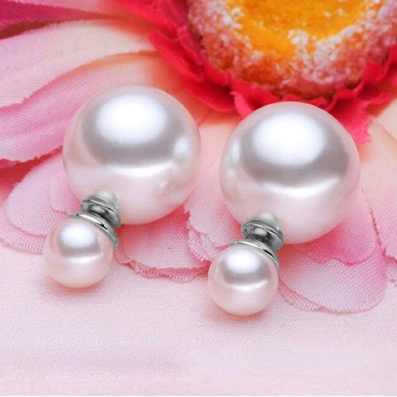 2-way pearl earrings - Picture 2 of 2