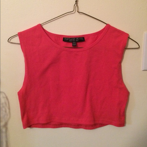 Topshop pink sleeveless crop top