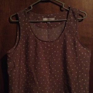 Grey feather print tank top