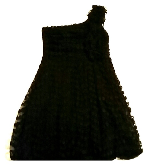 One shoulder black mini dress