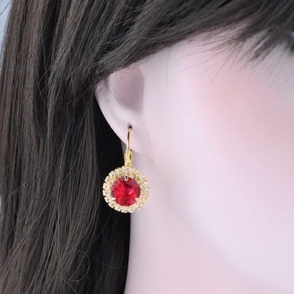 Czech Crystal & zircon earrings - Picture 2 of 4