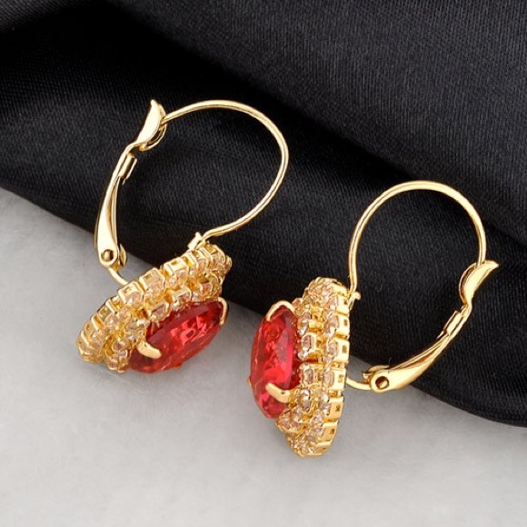 Czech Crystal & zircon earrings - Picture 3 of 4