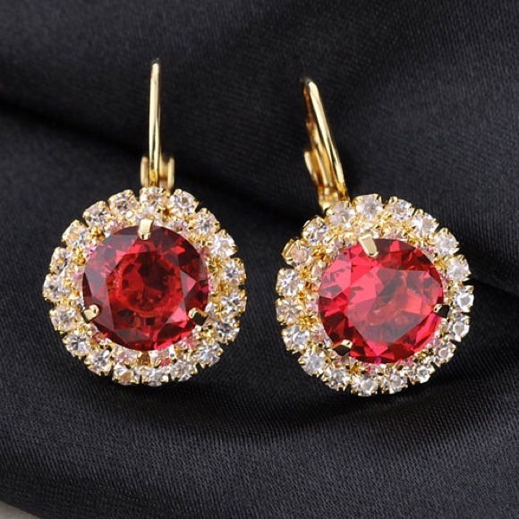 Czech Crystal & zircon earrings - Picture 4 of 4