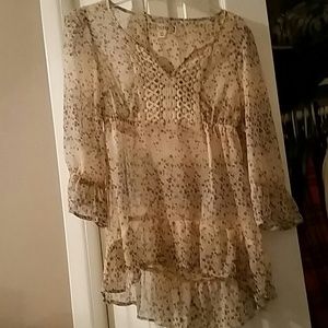 See through top with floral print