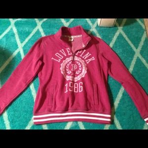 VS PINK 1/2 zip collared pullover