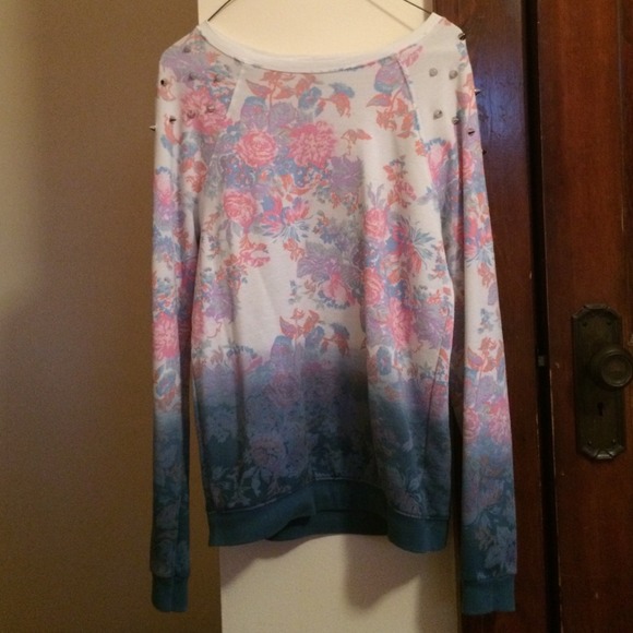 Topshop Studded Ombré sweater