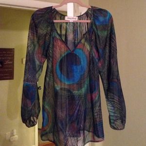 Peacock blouse (wear black cami underneath!)