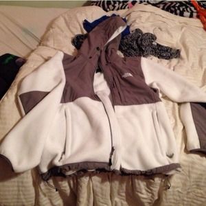 new white/grey north face