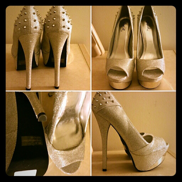 Silver studded heels