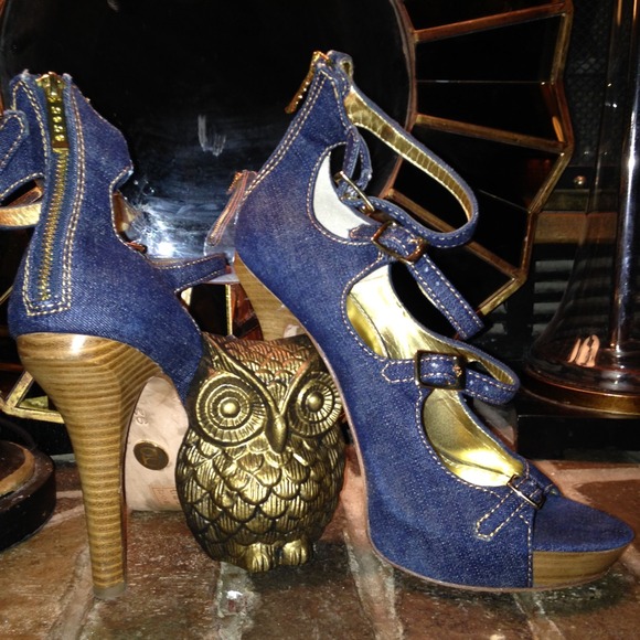 Bebe Denim HEELS! Size 10
