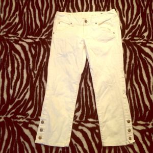 Express x2 skinny cropped white jeans size 4